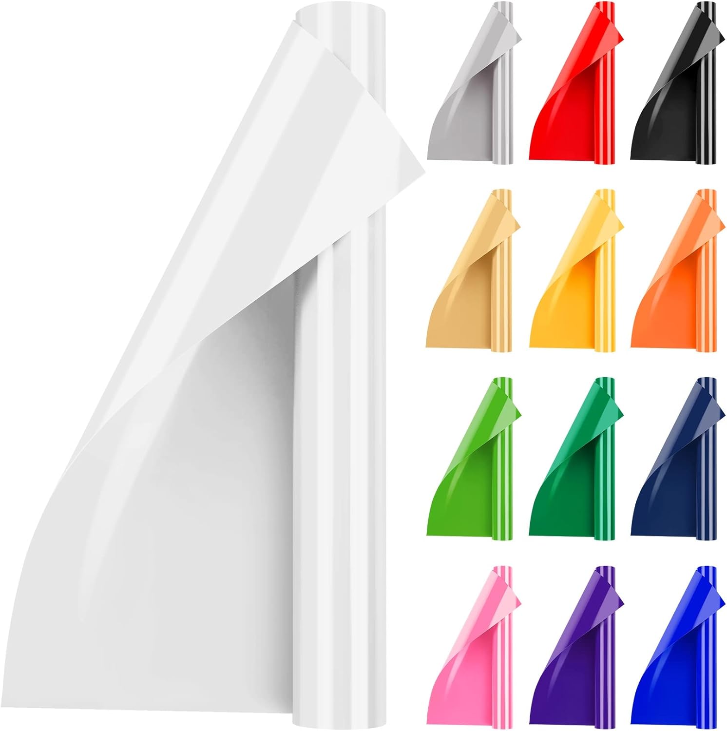 Artcut 12" x 3ft Heat Transfer Vinyl, Iron On Vinyl, HTV Vinyl for Shirts, Clothing, Bag, Shoes, White Permanent Vinyl, Premium Vinyl Roll