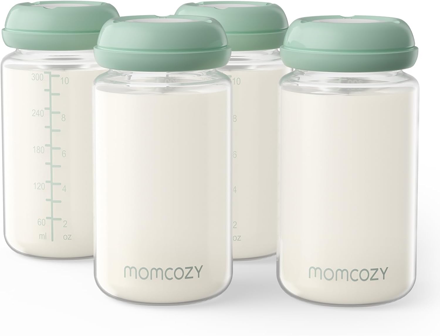 Momcozy Natural Baby Bottle, 10oz Wide-Neck Breast Milk Container, Breastmilk Storage Bottle for Fridge & Momcozy Breast Milk Cooler, BPA Free Milk Collection Bottles, Breastfeeding Essential, 4PCS