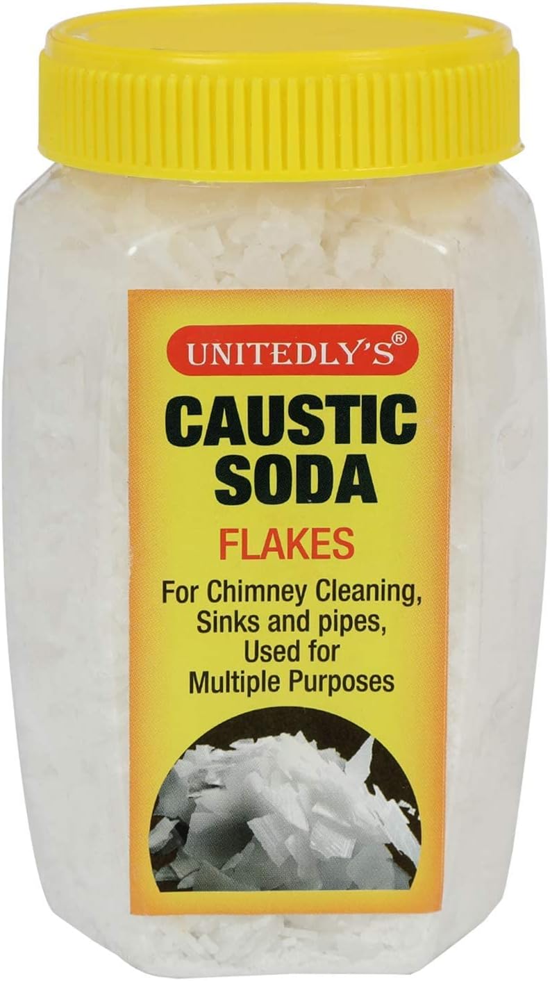 QURA Drain & Chimney Cleaner Flakes to Clear Clogged Sinks & Pipes 350 Grams (Caustic Soda