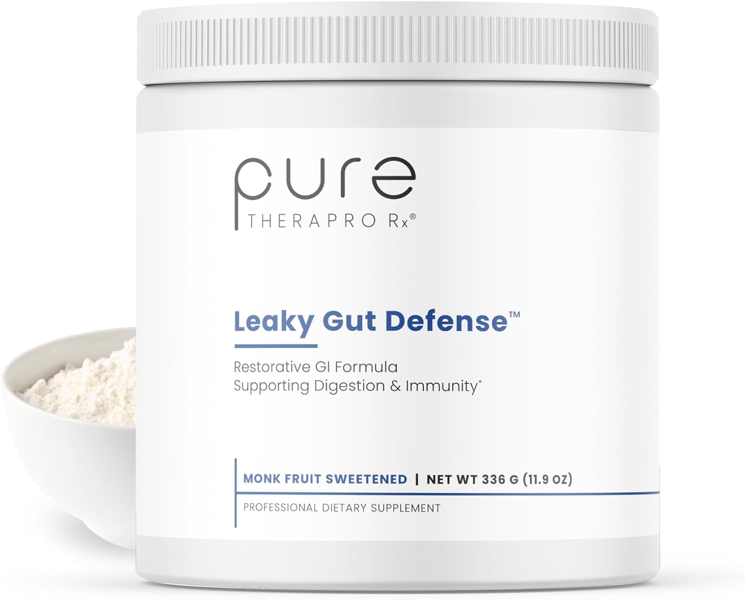 Pure Therapro Rx Leaky Gut Defense - Gut Health Support Supplement with L-Glutamine, Licorice Root Extract, Aloe Leaf, Arabinogalactan, Health Powder Drink for Men and Women- (60 Servings, 336g)