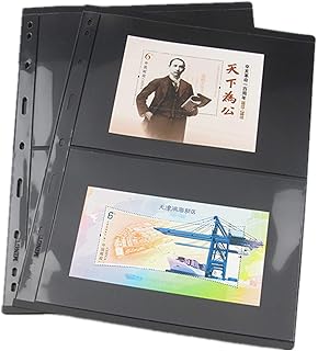 MUDOR Stamp Pages for Stamp Album Binder, 10 Sheet (20 Page) 2 Rows Pages for Stamp Collectors, Professional Pack (2 Rows)