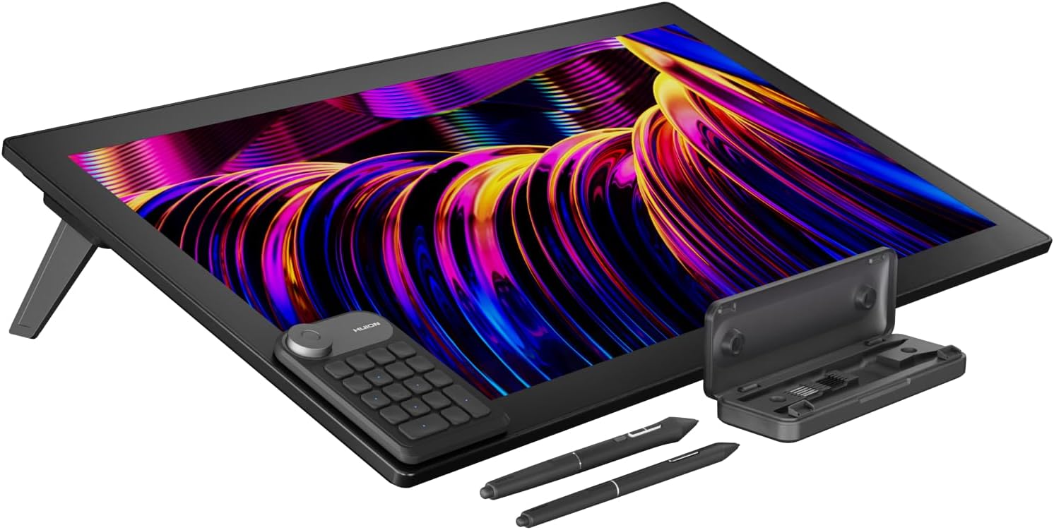 HUION KAMVAS Pro 27 4K UHD Drawing Tablet with Screen, PenTech 4.0 Battery-Free Stylus with Anti-Glare Canvas Glass 2.0 Full Laminated Graphics Tablet, 98% Adobe RGB Multi-Touch Screen for Artist