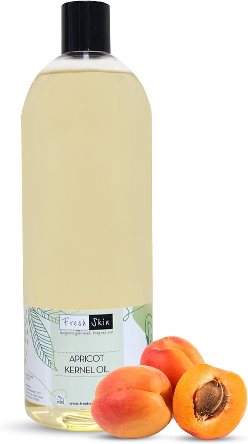 Freshskin Beauty LTD | Apricot Kernel Oil 1000ml (1 Litre) - 100% Pure, Natural, Cruelty Free & Vegan Friendly - Natural Moisturiser For Skin, Face, Beard, Nails, Hair, Body & Scalp.