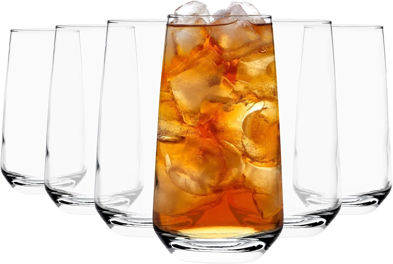 6X 480ml Hiball Glasses - 'Tallo' Range - Modern Highball Cocktail Juice Water Tall Drinking Tumblers - Dishwasher Safe - by Argon Tablwware