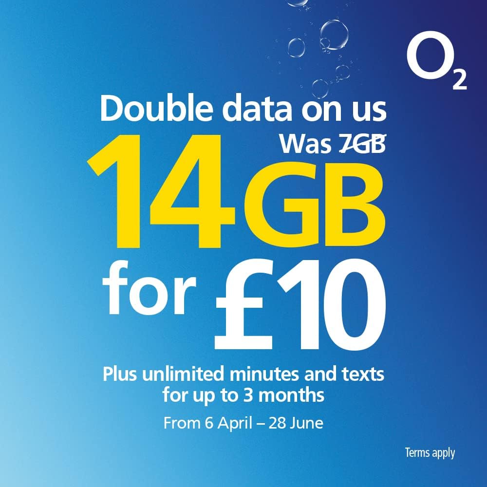 O2 Pre Pay Micro Sim Card With £10.00 Credit