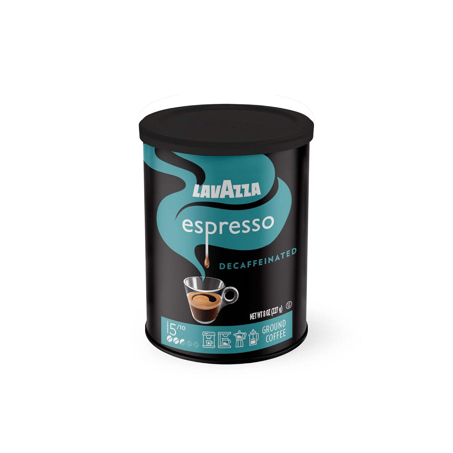 Lavazza Decaf Ground Espresso, Medium Roast, 8-Oz Cans (4 Pack) - Authentic Italian, Non GMO, Sweet & Fruity - Packaging May Vary