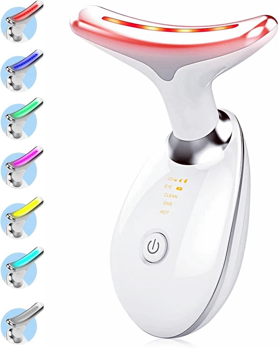 INTENSO Face Massager, Anti-Aging Neck Eye Massager with 7 Colors 3 Modes, Facial Massager for Skin Care, Anti-Wrinkle Device for Slimming Face