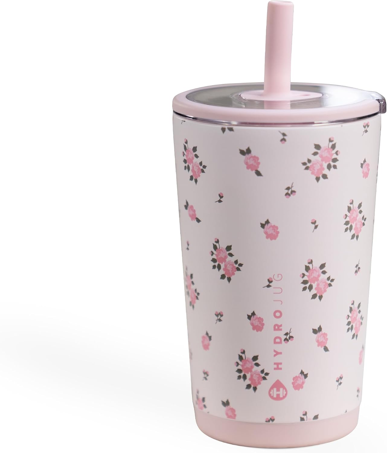 HydroJug Everyday Tumbler 14 oz, Ceramic-Lined Straw Cup, Wildrose