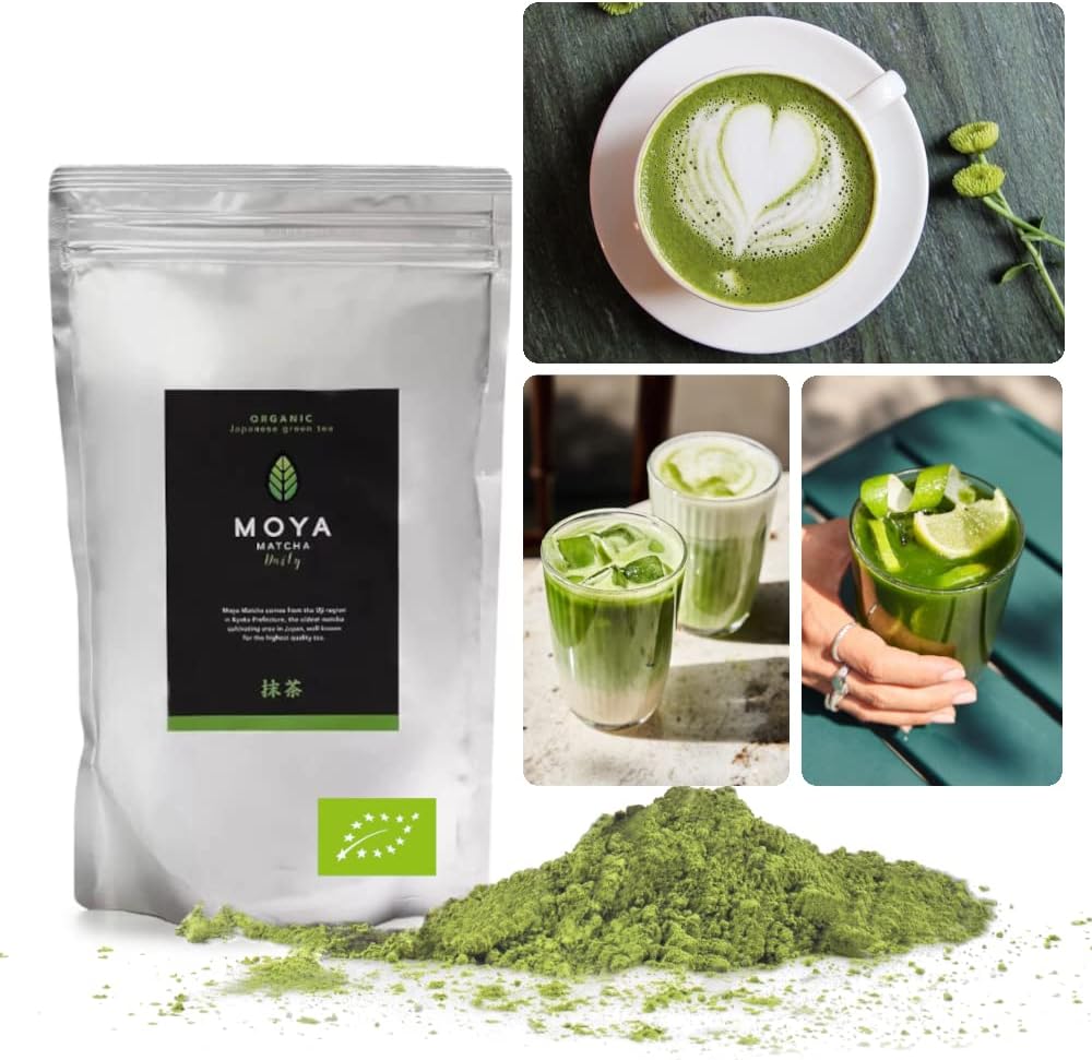 Organic Moya Matcha Daily Tea Green Powder | 250g Daily Grade (III) | Perfect for Drinking with Lattes, Smoothies &Lemonades
