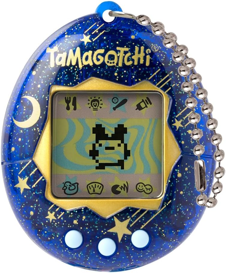 Bandai Tamagotchi Original Starry Night Shell | Tamagotchi Original Cyber Pet 90s Adults and Kids Toy with Chain | Retro Virtual Pets are Great Boys and Girls Toys or Gifts for Ages 8+