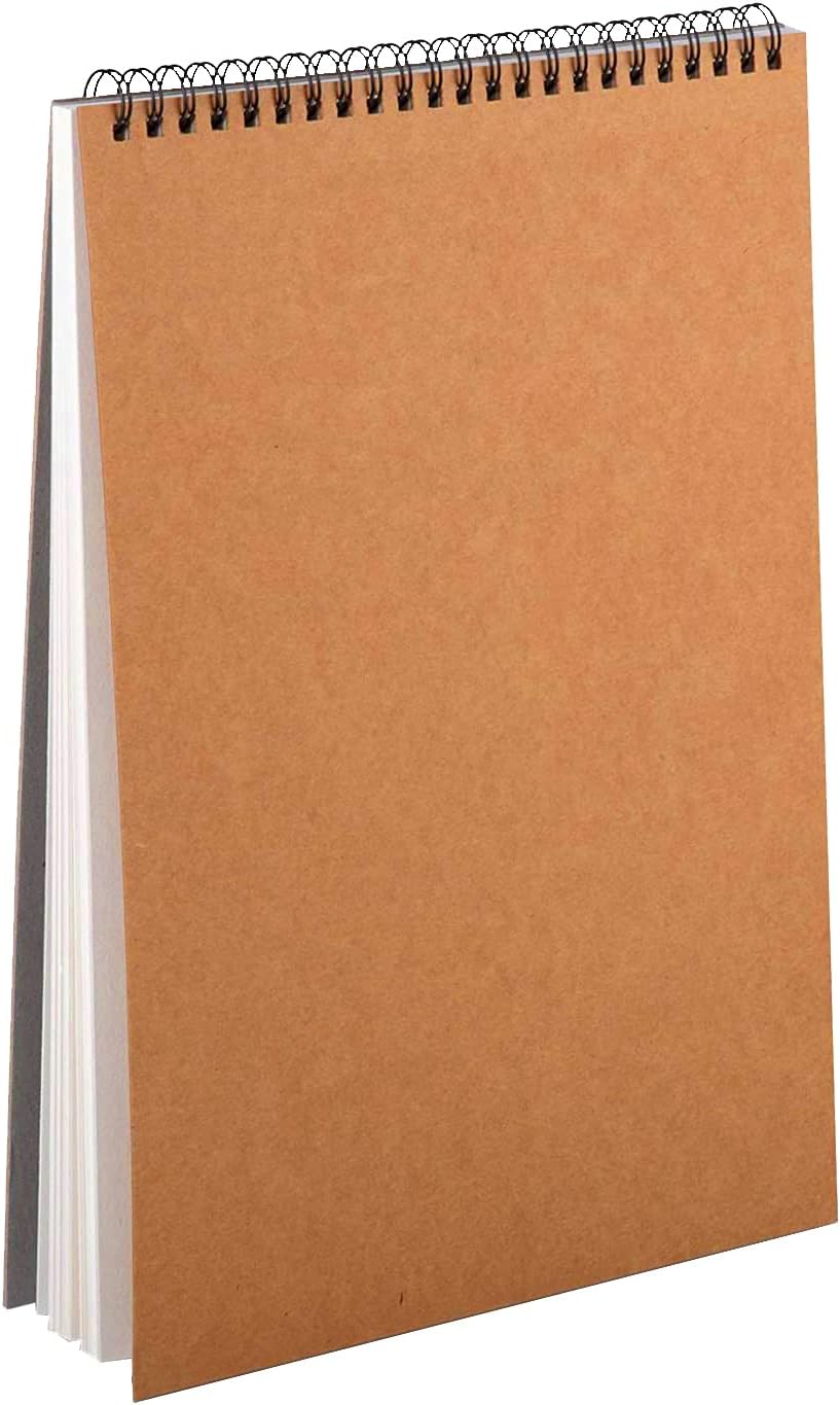 Aunphuw A5 Sketch Books, 160gsm Spiral Bound Drawing Pad Sketch Paper Art Supplie for Kids Adults with Durable Hardboard & Acid Free Drawing Paper 60 Pages