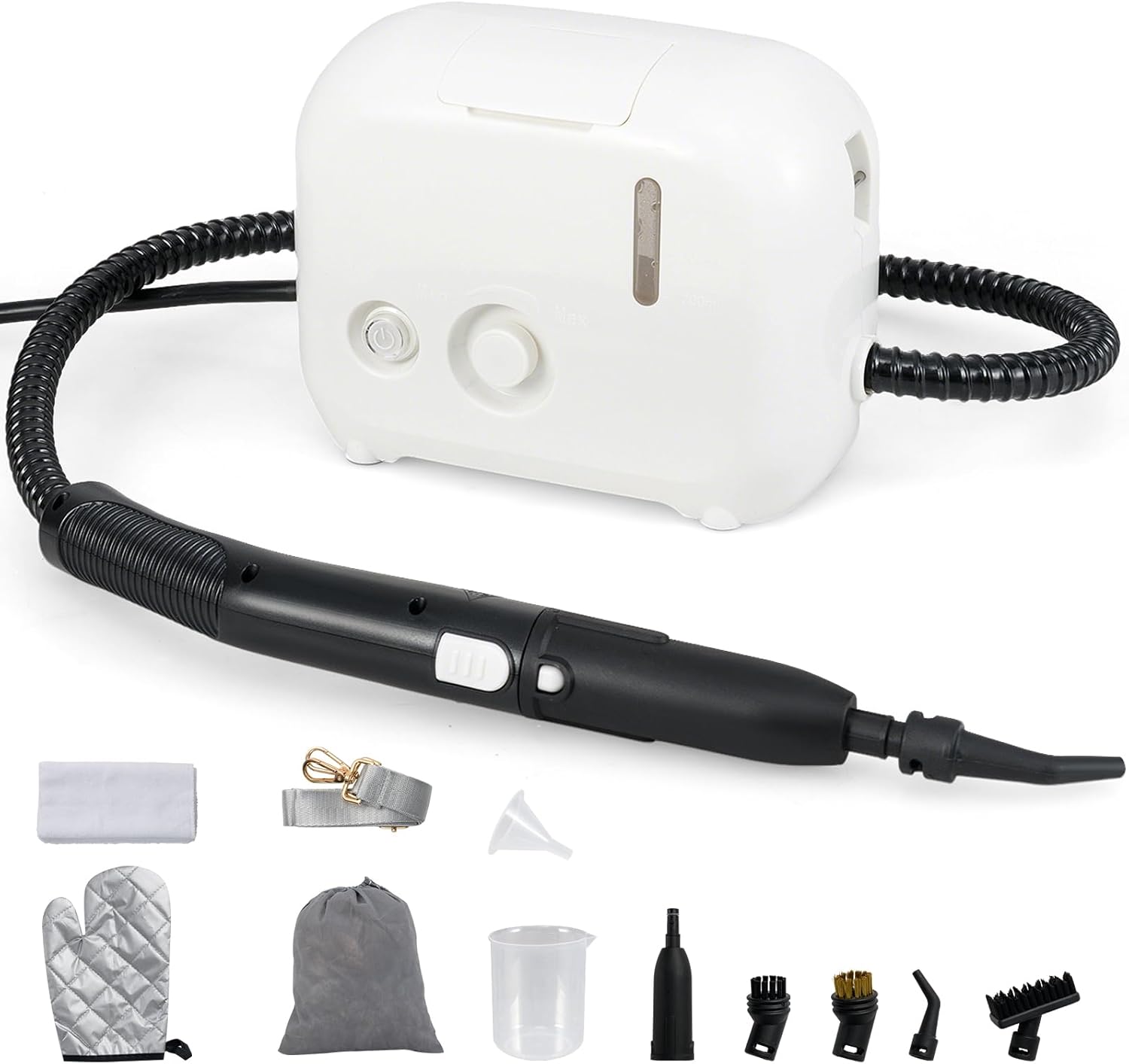 COSTWAY 1500W Portable Steam Cleaner, Household Steamer with 34 oz/1 L Water Tank, Multipurpose Pressurized Steam Cleaning Machine for Car, Upholstery, Kitchen, Bathroom, Grout & Tile, White