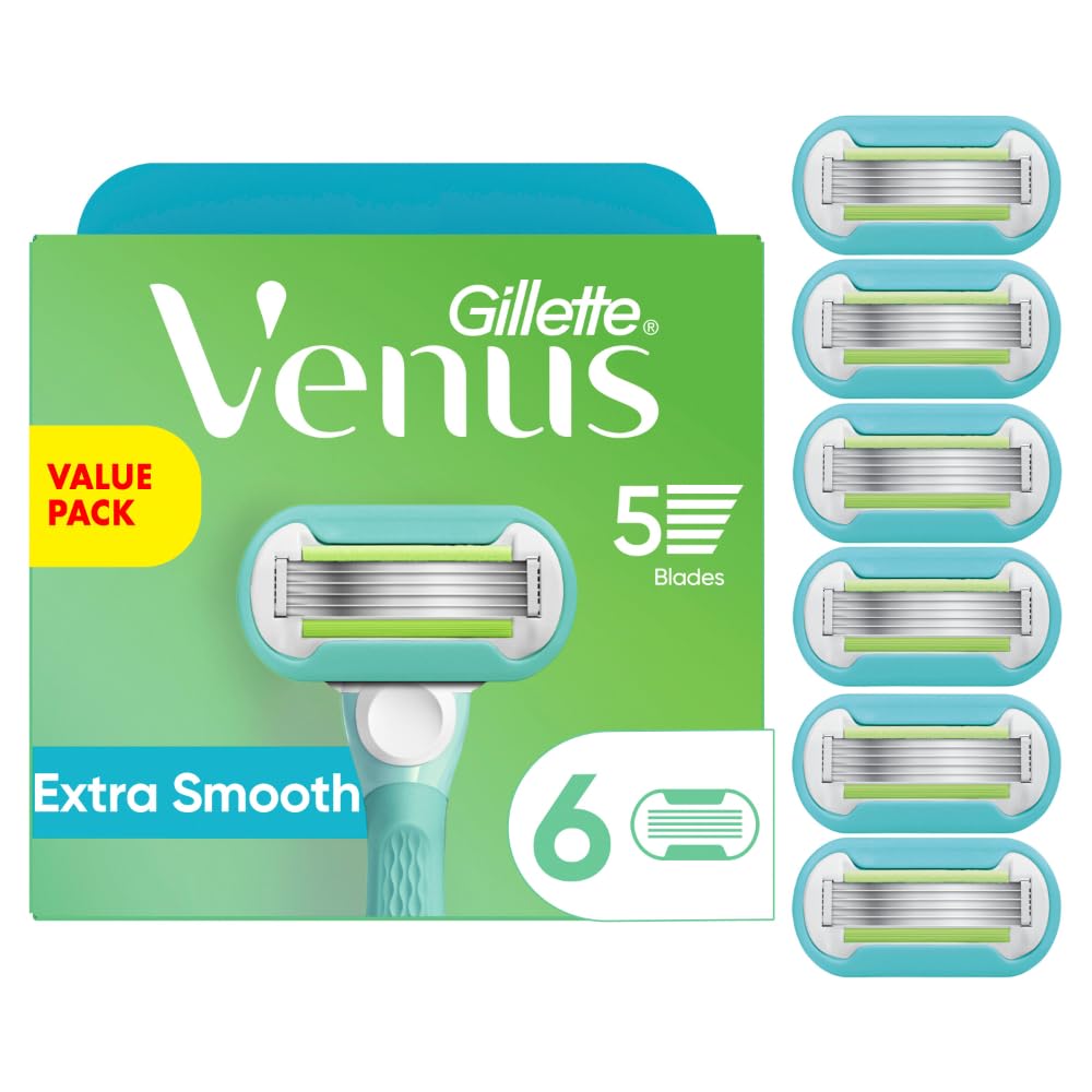 Gillette Venus Extra Smooth Womens Razor Blade Refills, 6 Count, Designed for a Close, Smooth Shave