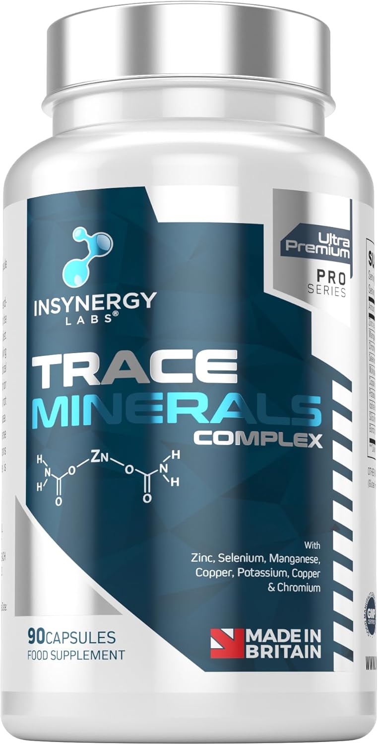 Trace Minerals Complex (Maximum Dose in UK) 3 Month Supply, Trace Minerals Supplements - 90 Capsules Multimineral Tablets Zinc, Iodine, Selenium, Boron, Potassium, Copper