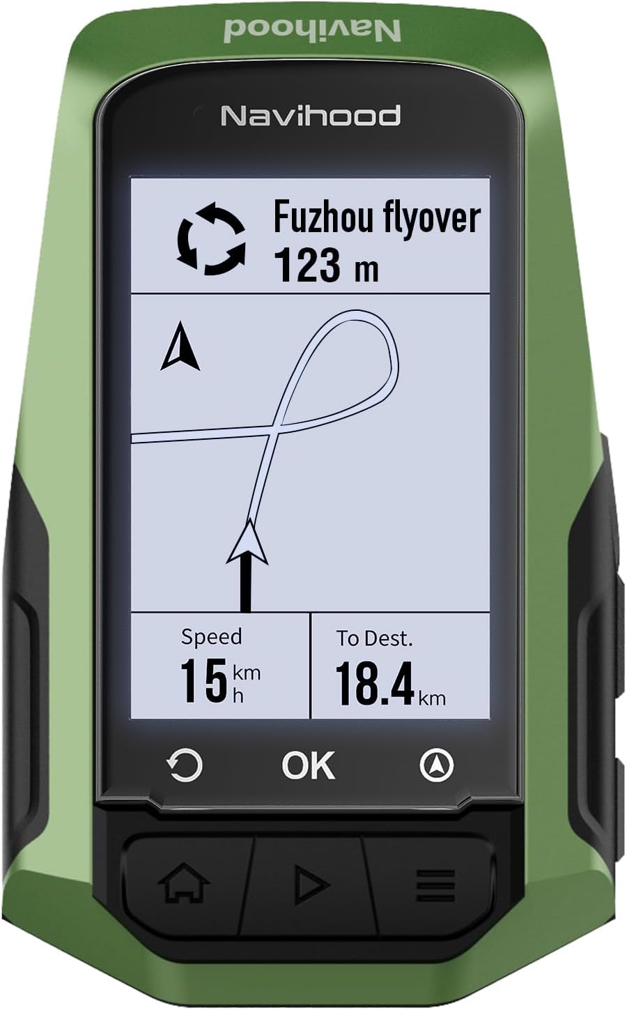 MEILAN Navihood L1 GPS Bike Computer, Navigation Bicycle Computer with Offline Maps and Dynamic Road Planning, 2.6 inch LCD Cycling GPS Unit IPX7, Compatible with ANT+ Sensors/Core/Electronic Shifting