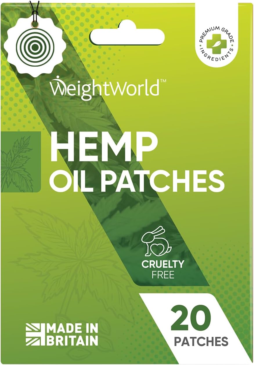 Hemp Patches - 20 Hemp Seed Oil Patches - 24-Hour Transdermal Adhesive Heat Patches - Hemp Oil Patch for Muscle & Joints - Suits Sensitive Skin - Sweat Resistant - Easy Peel Back & Knee Patches