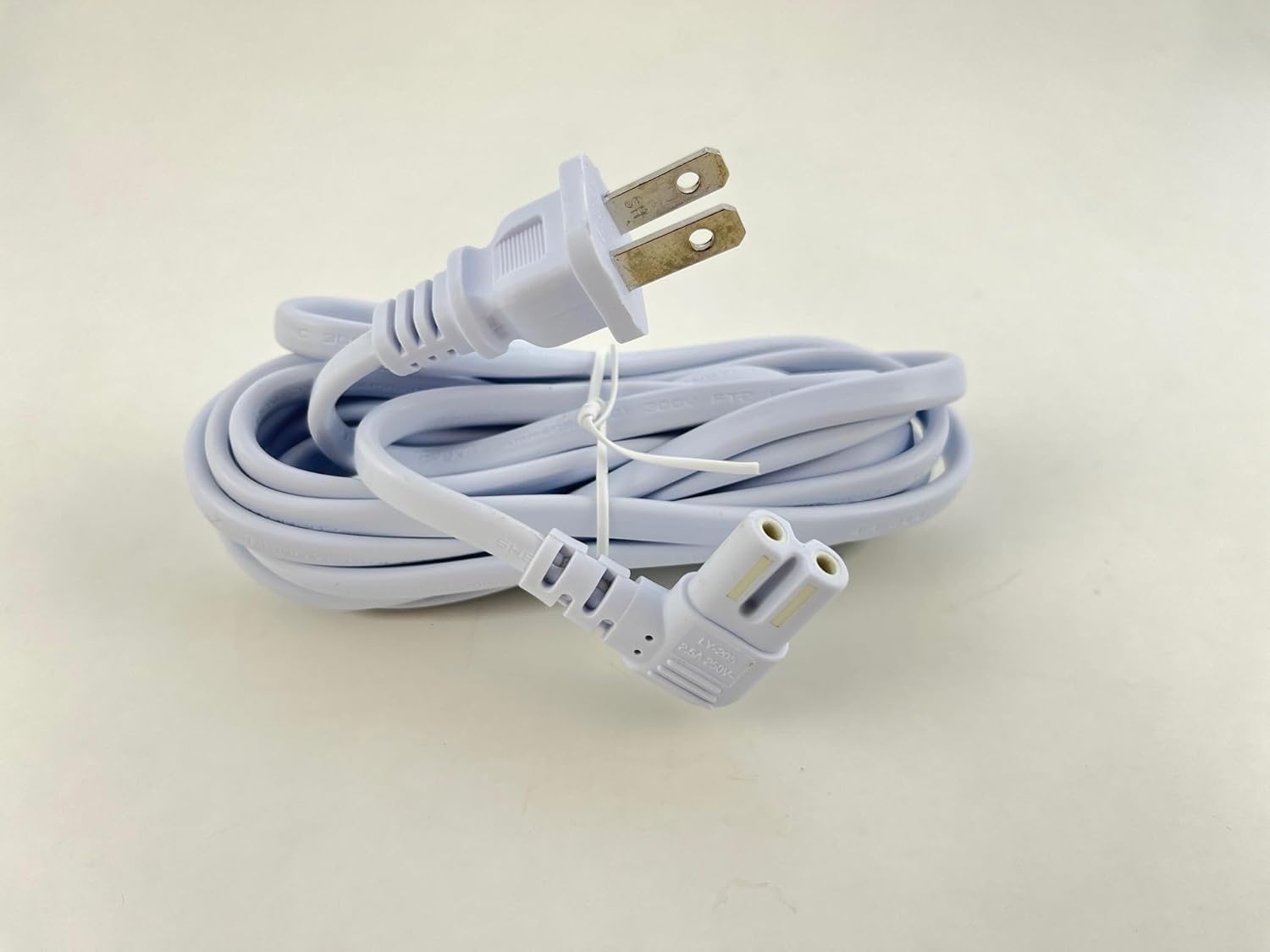 OMNIHIL [UL Listed] Extra Long White 10FT L-Shaped C7 Power Cord Replacement for Samsung SWA-9500S Speakers