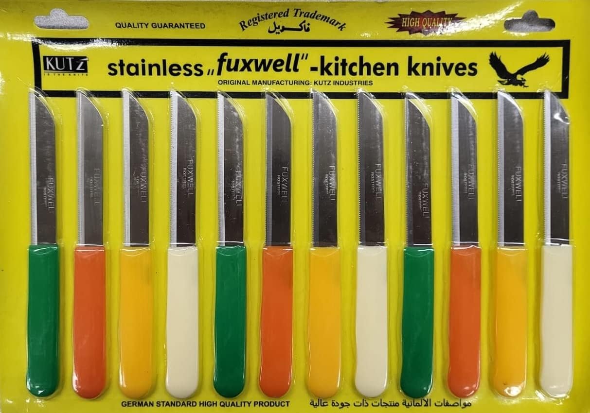 Tabakh by Fuxwell Multi Purpose Kitchen Knife Set, Stainless Steel Blades, Pack of 12 Knives