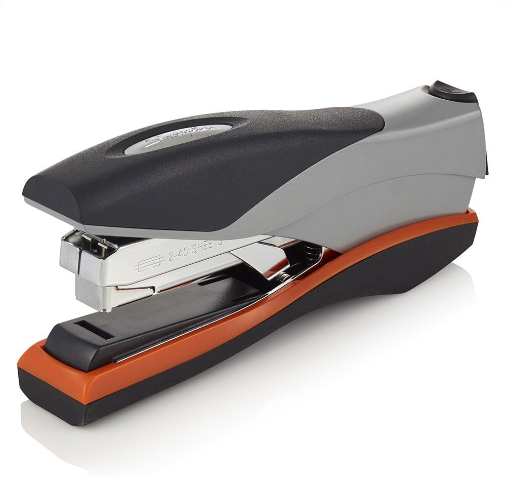 Swingline Stapler, Full Strip Desktop Stapler, 40 Sheet Capacity, Low Force, Optima 40, Silver/Black/Orange (87840)