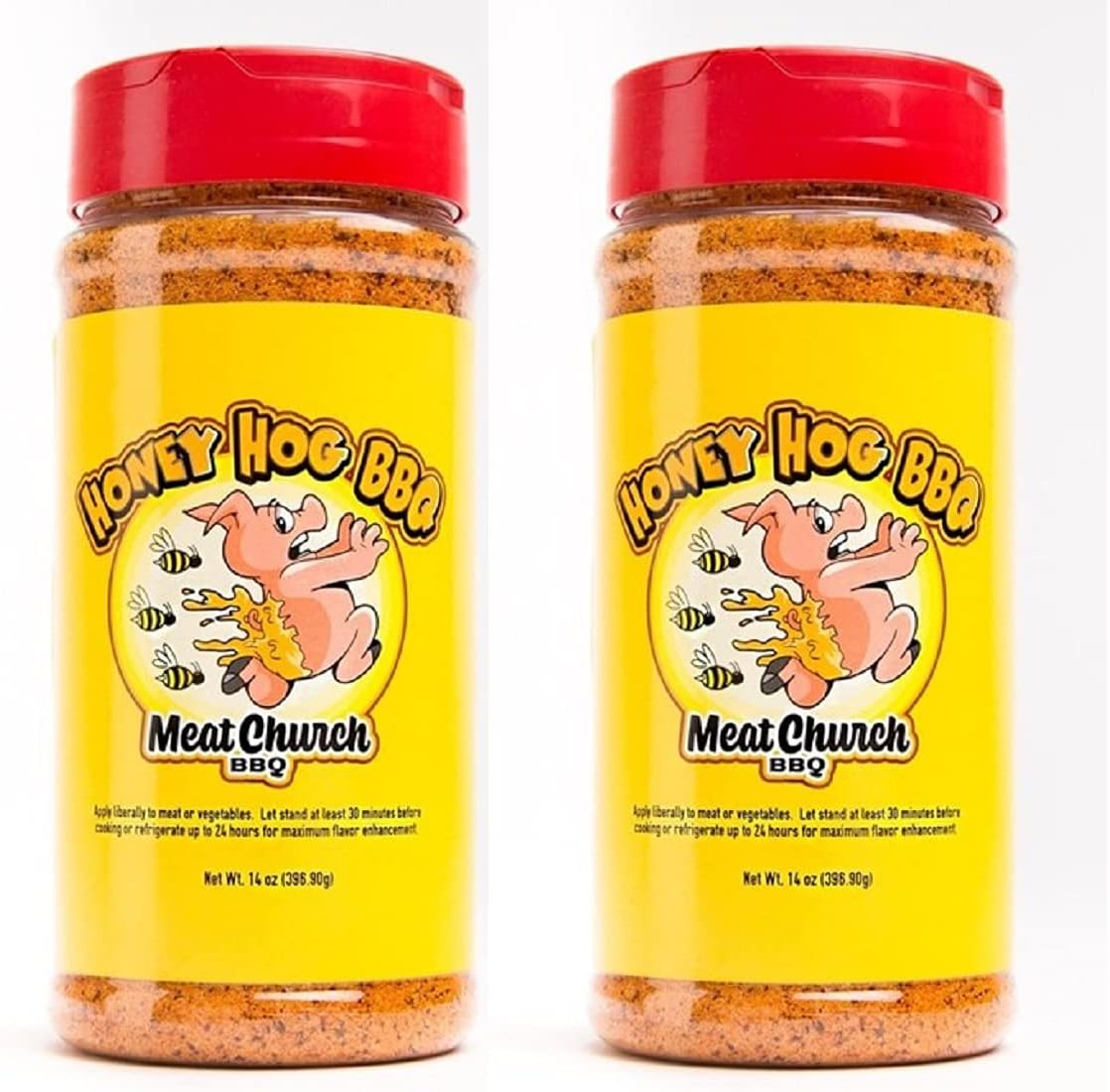 Meat Church BBQ Rub Combo: Two Bottles of Honey Hog (14 oz) BBQ Rub and Seasoning for Meat and Vegetables, Gluten Free, Total of 28 Ounces