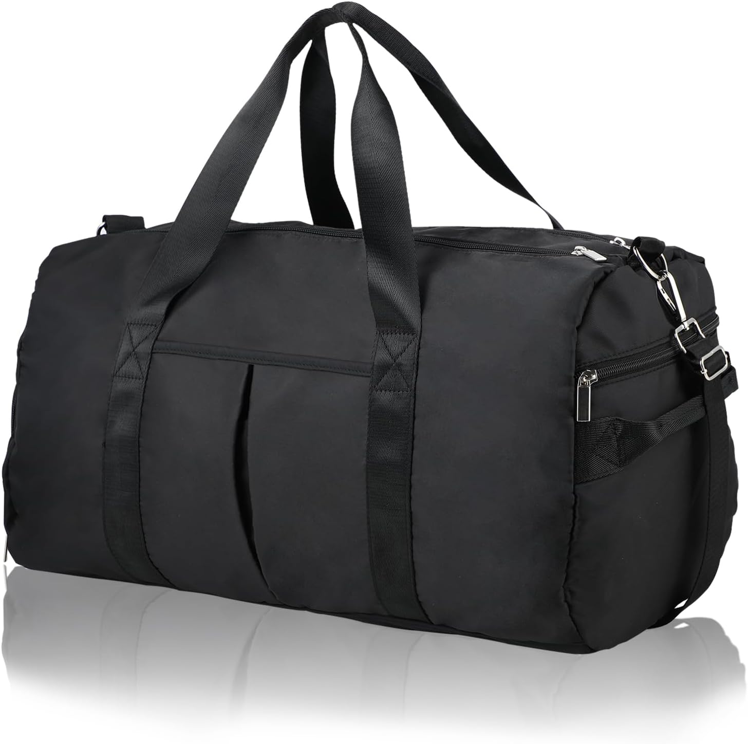 DAYGOS Gym Sports Duffle Bag for Men - Waterproof Travel Duffel Holdall Bag with Wet Pocket and Shoes Compartment, 40L Carry on Overnight Weekend for Women(Black)