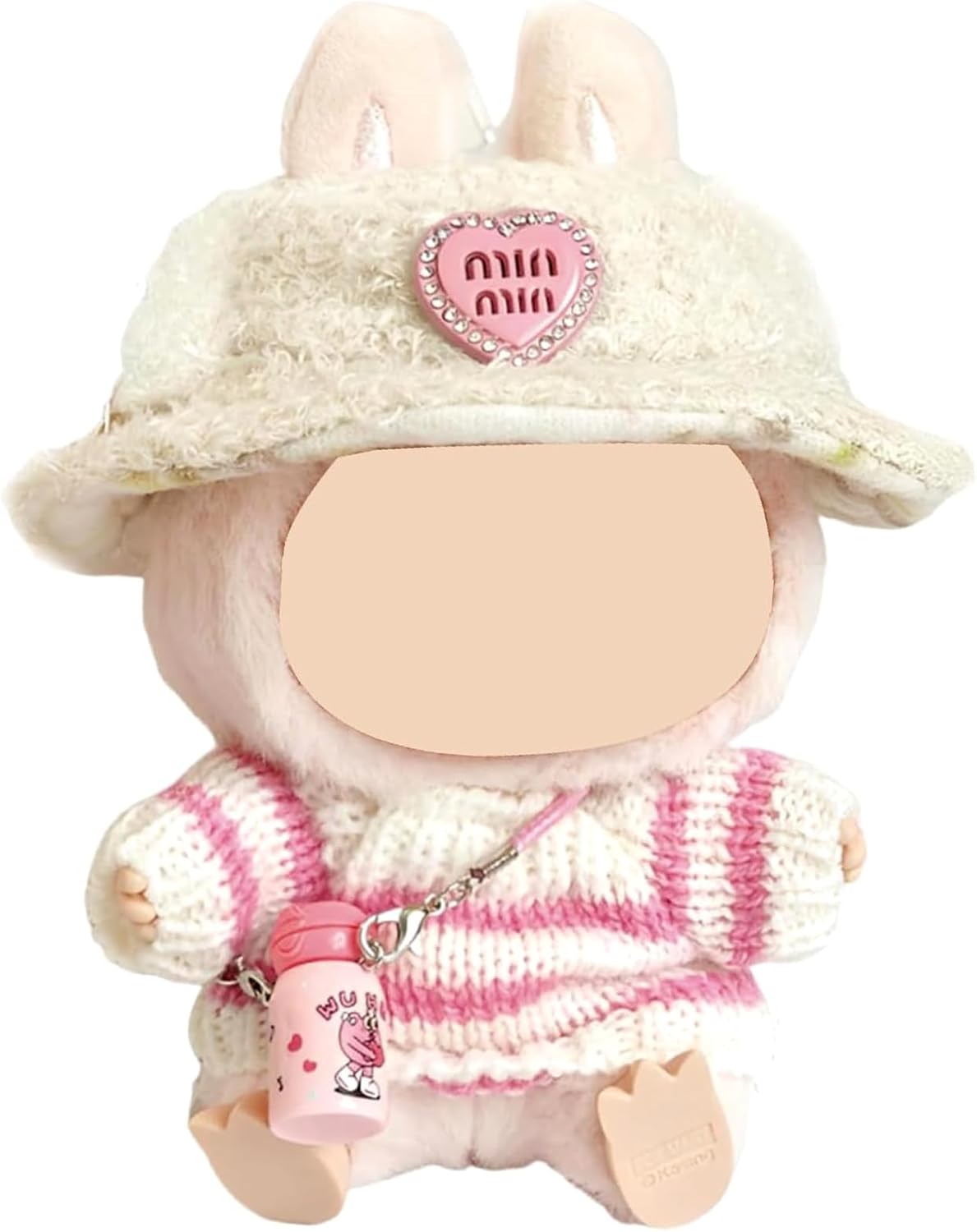 Doll Clothes, Doll Popmart Outfit with 1 Hat, 1 Bottle, 1 Sweater, 17cm Doll Accessories for Playtime, Doll Dressing, DIY Activities, and Gift Giving