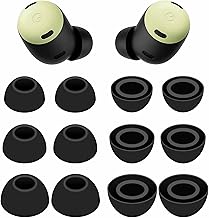 6 Pairs Eartips Compatible with Pixel Buds Pro Ear Tips Buds, Replacement Silicone Rubber Earbuds Gel Earplug Wing Fit in Case Accessories Compatible with Google Pixel Buds Pro - S/M/L Black