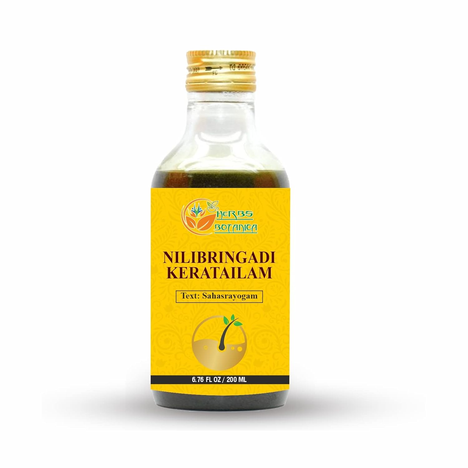 Nilibringadi Keratailam Neelibhringadi Hair Oil for Scalp, Hair Loss,Ayurvedic Oil for Hair Premature Graying 200ml Bottle
