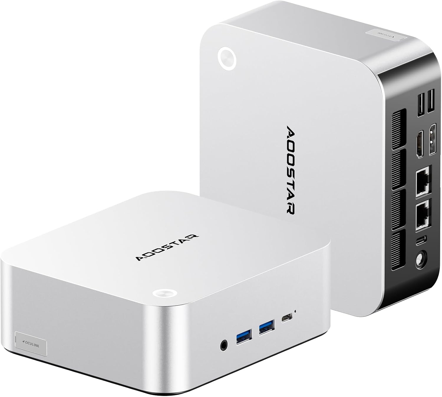 AOOSTAR MACO AMD Ryzen 7 PRO 8845HS Mini PC (8C/16T, up to 5.1GHz), Radeon 780M, Barebone (No RAM/SSD/OS), OCuLink eGPU, Dual USB4, Dual 2.5G LAN, HDMI/DP, WiFi6 — Mini Gaming Desktop