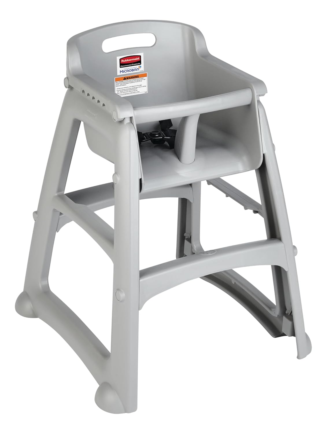 Rubbermaid Commercial Products Sturdy High-Chair, 33lb Capacity, Platinum, Pre-Assembled with Wheels, Stackable, Fits Under Table for Child/Baby/Toddler Seating