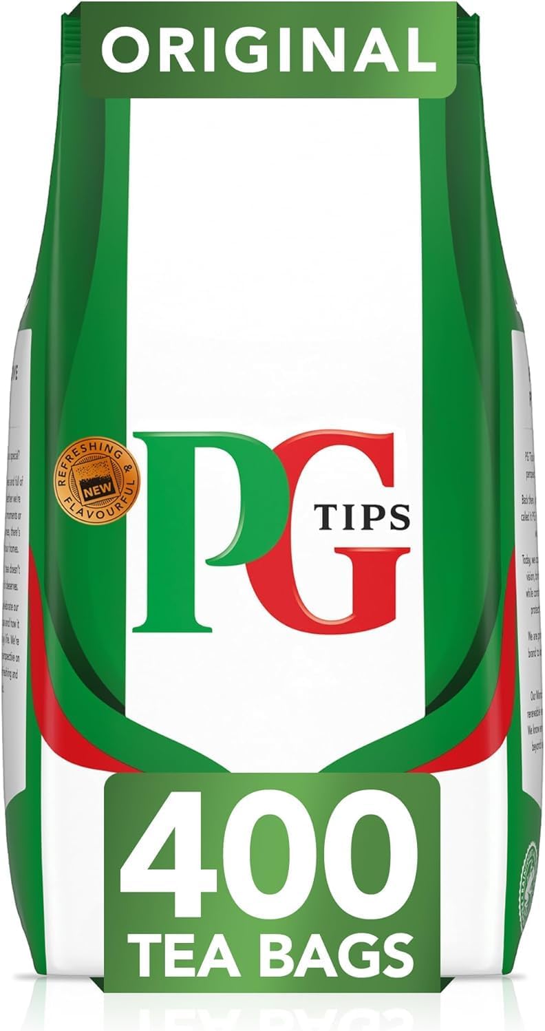 PG Tips Original Black Tea Bags Bulk Flavourful & Full-bodied Perfect Flavour Release 400 Plant Based Biodegradable Teabags