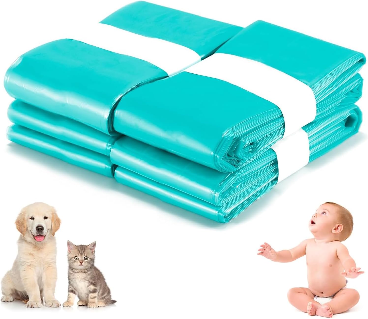Diaper Pail Refill Bags - 4 Pack 32.8Ft Diaper Pail Refills Compatible with Dekor Plus/Korbell/Akord Slim Refill Liners Scented Diaper Refills Bags