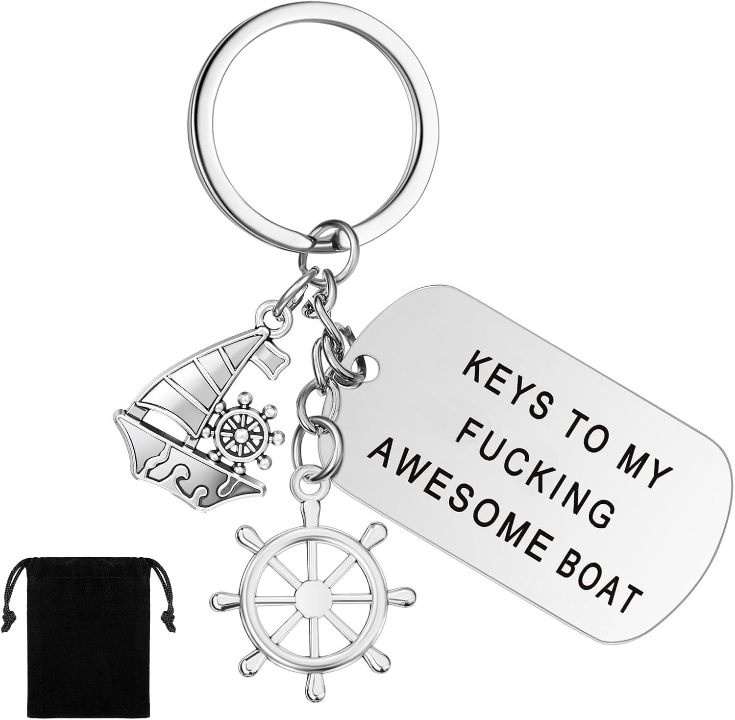 Hicarer 1 Pc Boat Owner Keychain Keys to My Awesome Boat Pendant Funny Ship Lover Gift for Fisherman shipowner Christmas gift