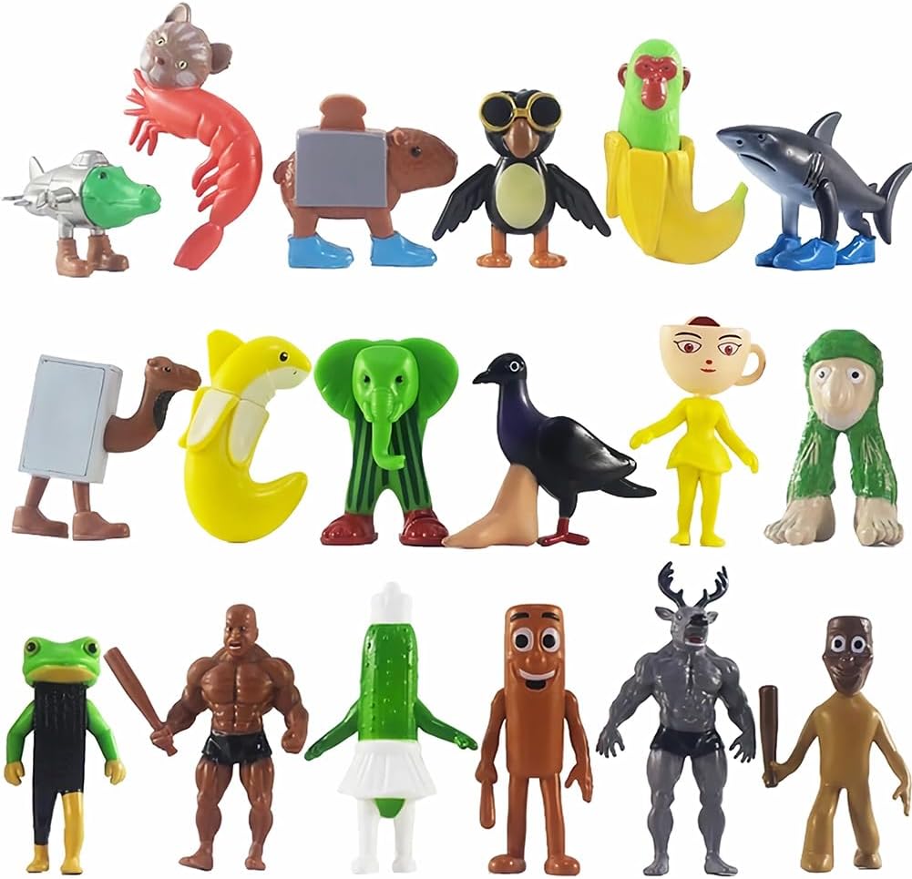 18PCS Italian Brainrot Action Figures Set,1.7-4.5IN Funny Collectible Figures for Kids & Adults,Tralalero Tralala-Inspired,Creative Shark,Monkey and More Toys,Safe Gifts for Fans Ages 6+ (F-18PCS)