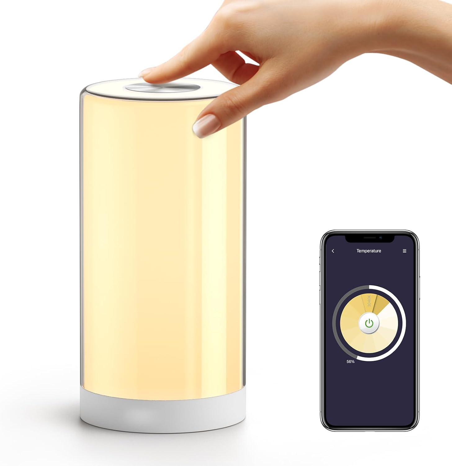 Meross Smart Lamp Bedside WiFi Lamp Support Apple HomeKit Alexa Google Assistant SmartThings, RGBWW Touch Lamp Dimmable Multicolour Voice Remote App Control (2.4GHz Only)
