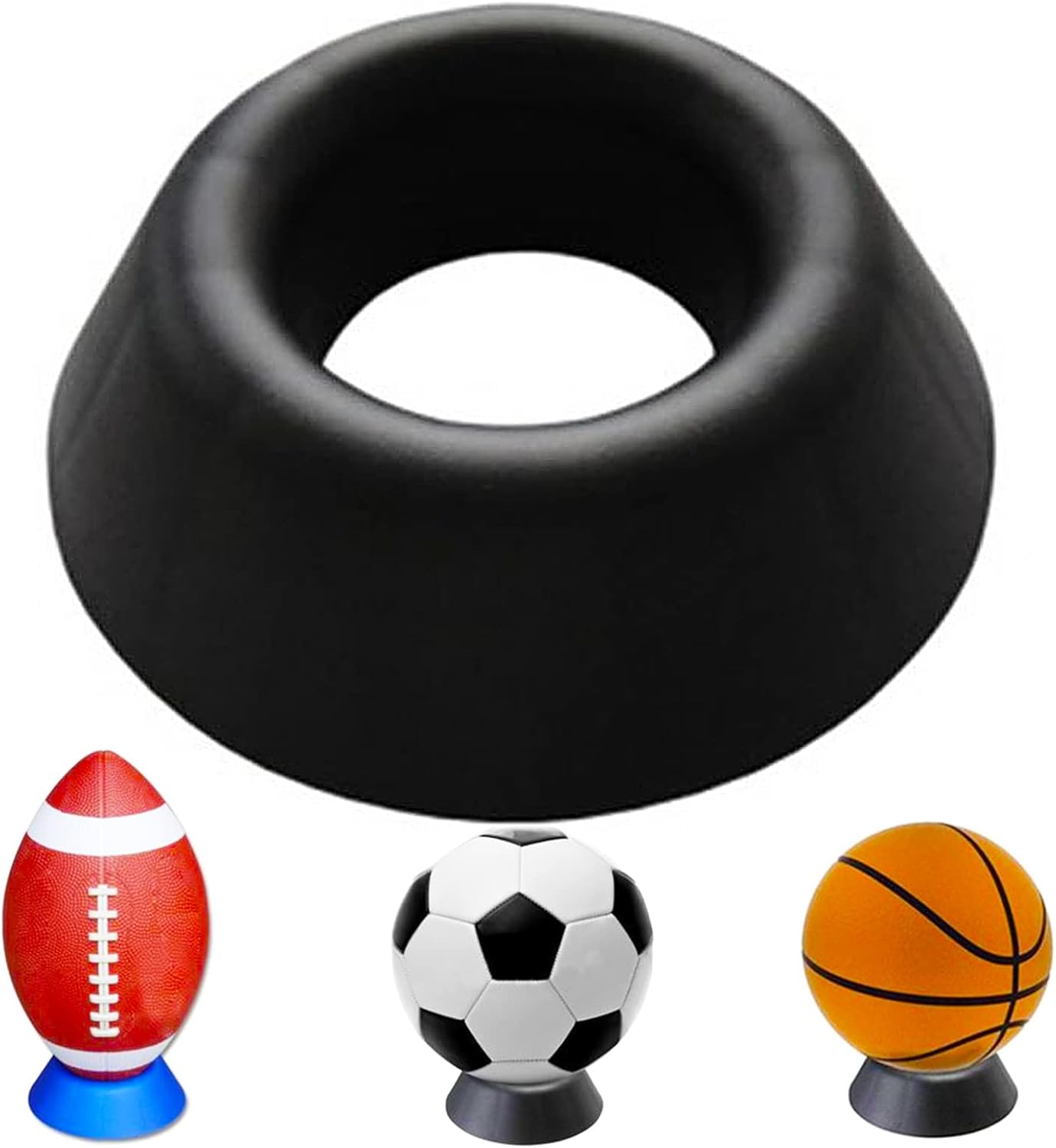 SZXMDKH Black Heavy Duty PP Memorabilia Ball Stand Ball Pedestal Ball Display Stand Storage Holder Soccer Ball Stand Basketball Football Volleyball Softball Bowling, L