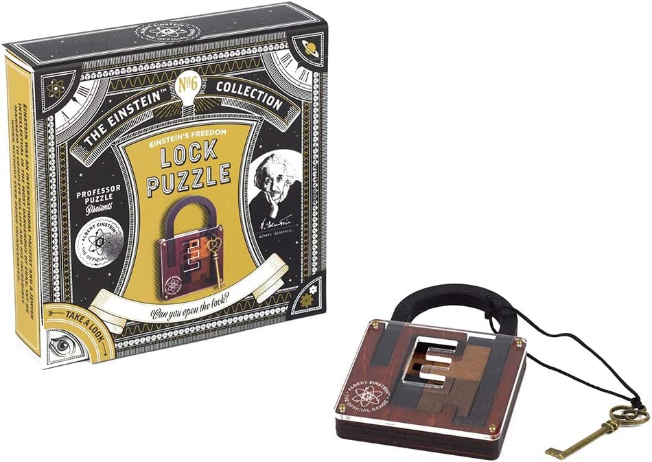 The Einstein Collection Lock Puzzle - Tricky padlock brain game - 3D Brain Teaser Puzzles by Professor Puzzle