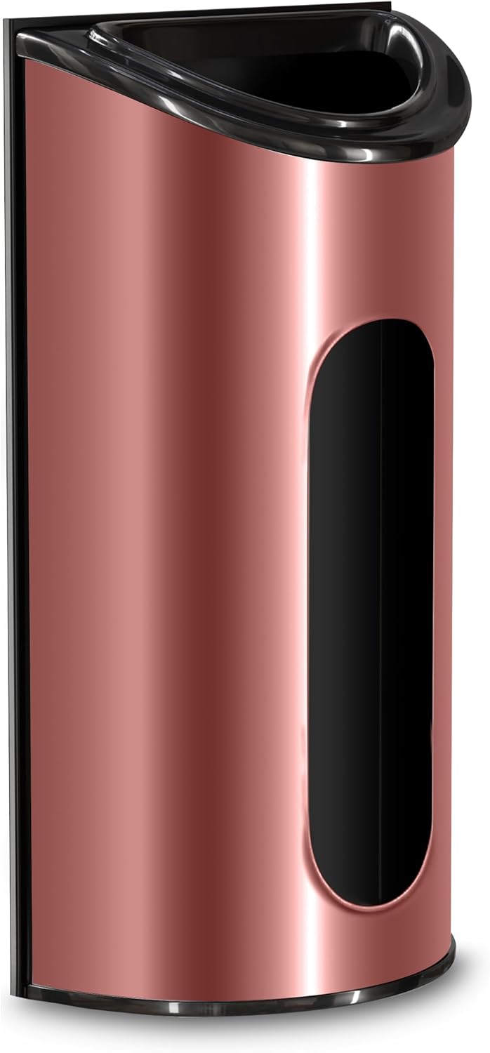 Utopia Kitchen Grocery Plastic Bag Holder and Dispenser, Easy Wall Mount Bag Saver, Stainless Steel, Rosegold