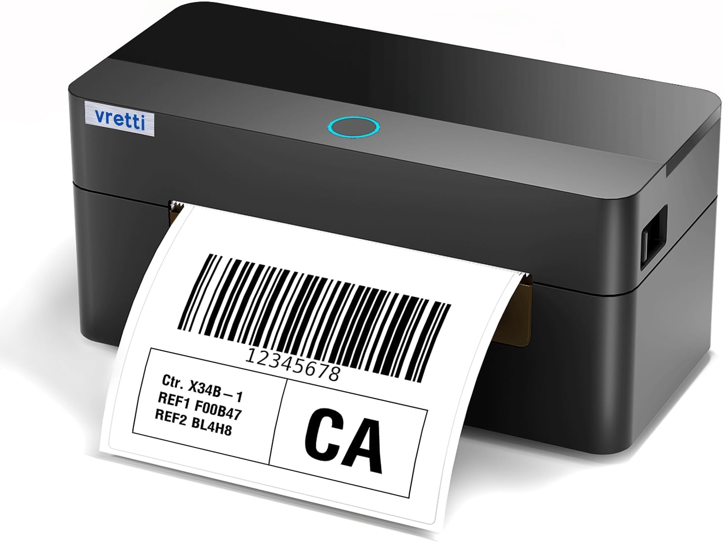 vretti Thermal Label Printer 4x6 for Shipping & Postage | Royal Mail, Vinted, eBay | USB & Bluetooth Label Machine (40-110mm) | No Ink & Ultra-Durable Print Head