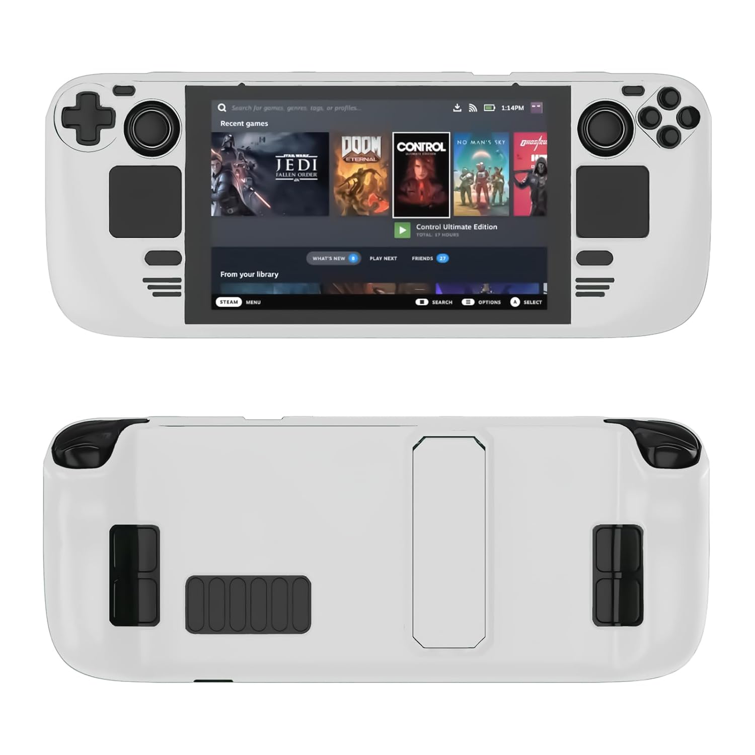 Steam Deck Case - OLED Case with Kickstand, Drop, Scratch & Dust -(White)
