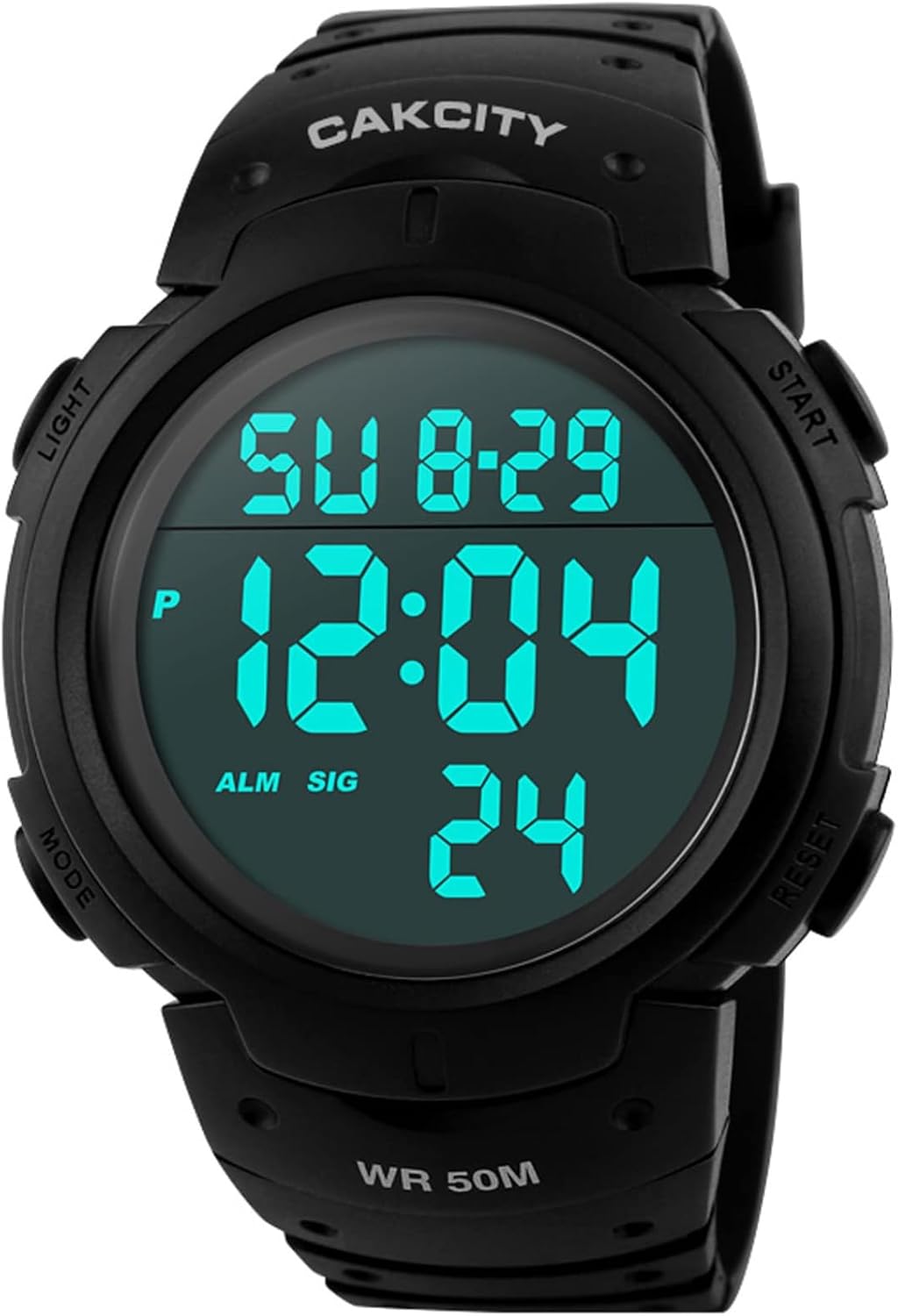 CakCity Mens Digital Sports Watch LED Screen Large Face Military Watches for Men Waterproof Casual Luminous Stopwatch Alarm Simple Army Watch