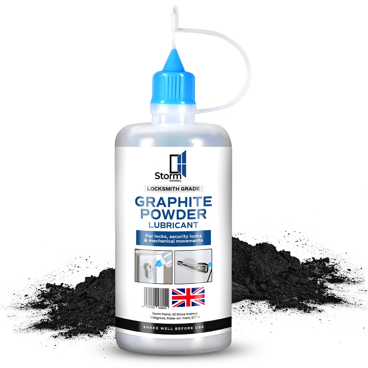 Storm Patrol™ Graphite Lock Lubricant – Premium Graphite Powder for Locks | Easy-to-Use Graphite Lubricant for Smooth Lock Operation (Locksmith Grade)