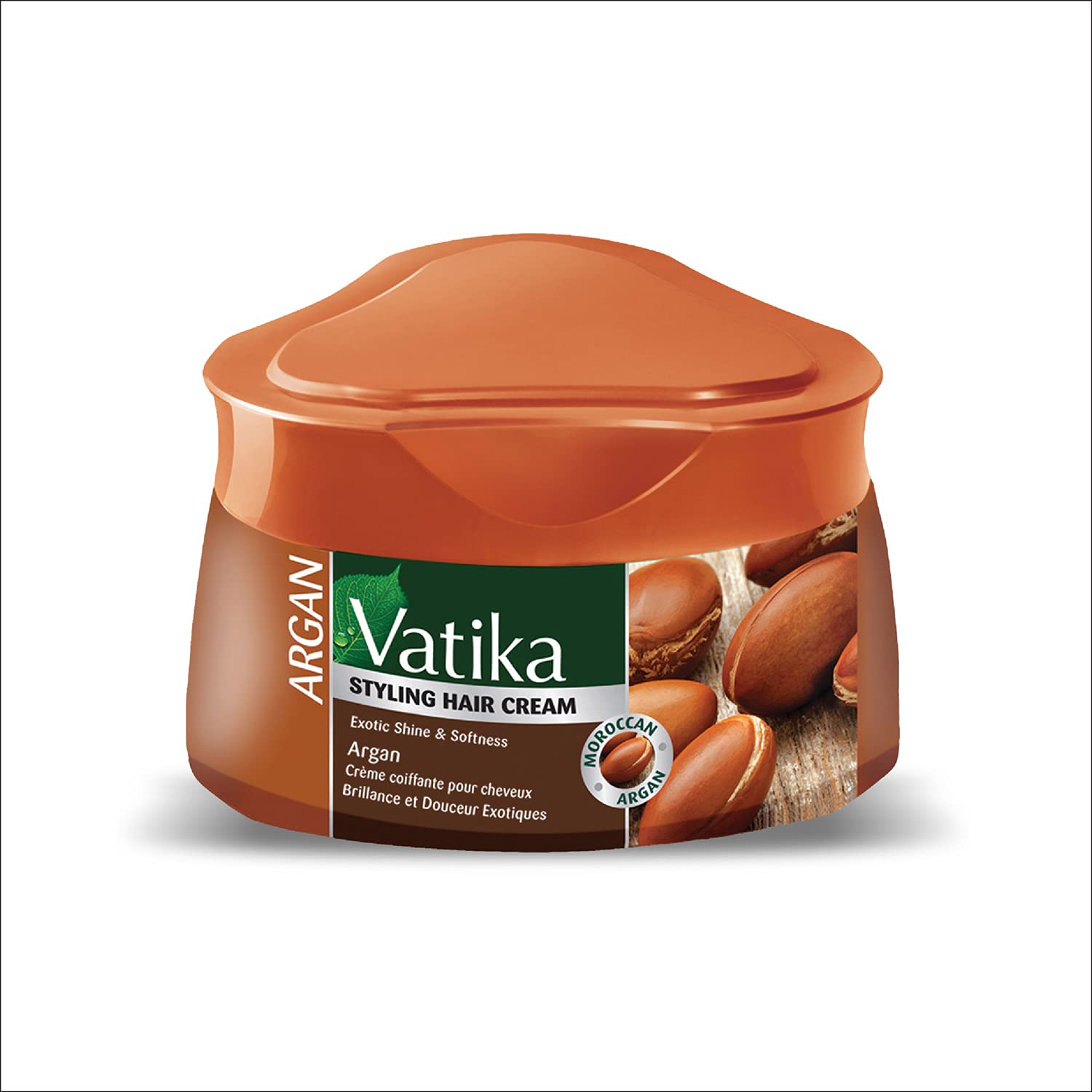 Vatika Naturals Styling Cream for Long, Curly, Dry, Color-treated Hair - with Coconut Blend, Hair & Combing Cream for Frizz-Free, Hydrated, Coconut & Lotion - Argan - 210ml