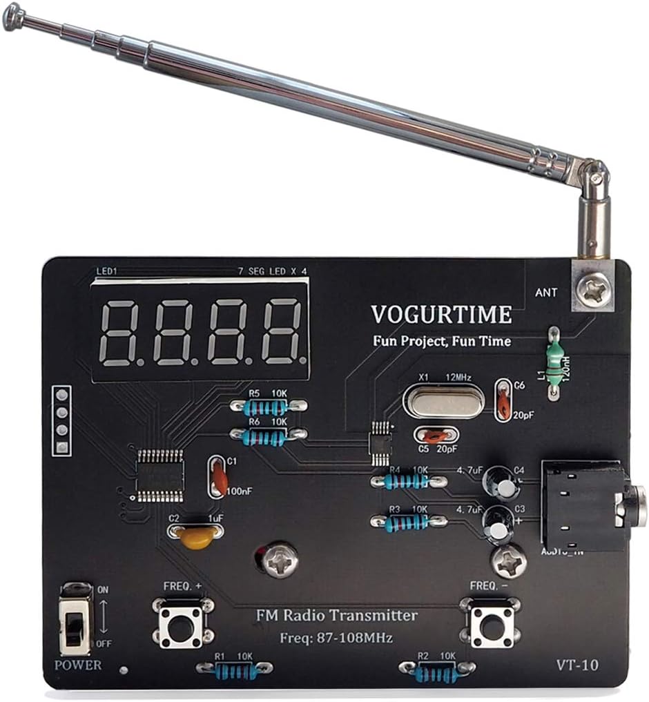 FM Radio Transmitter Solder Project Kit with Audio Lavalier Microphone Soldering DIY Kit for Electronics Practicing Learning, 87-108MHz