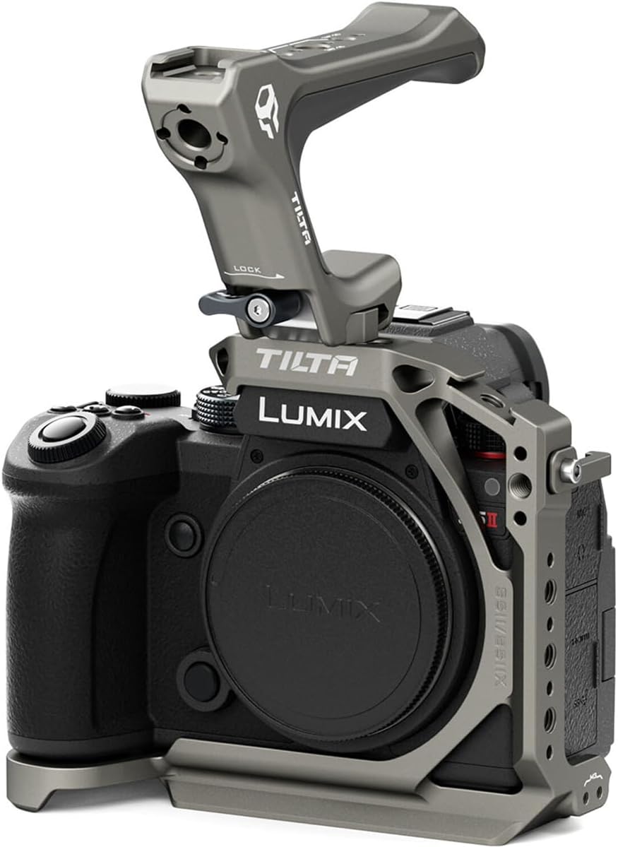 Tilta Camera Cage for Panasonic S5 II/IIX/G9 II Lightweight Kit - Titanium Gray, with Mount Accessories via NATO, Cold Shoe and 1/4"-20 Threads with Locating Pins