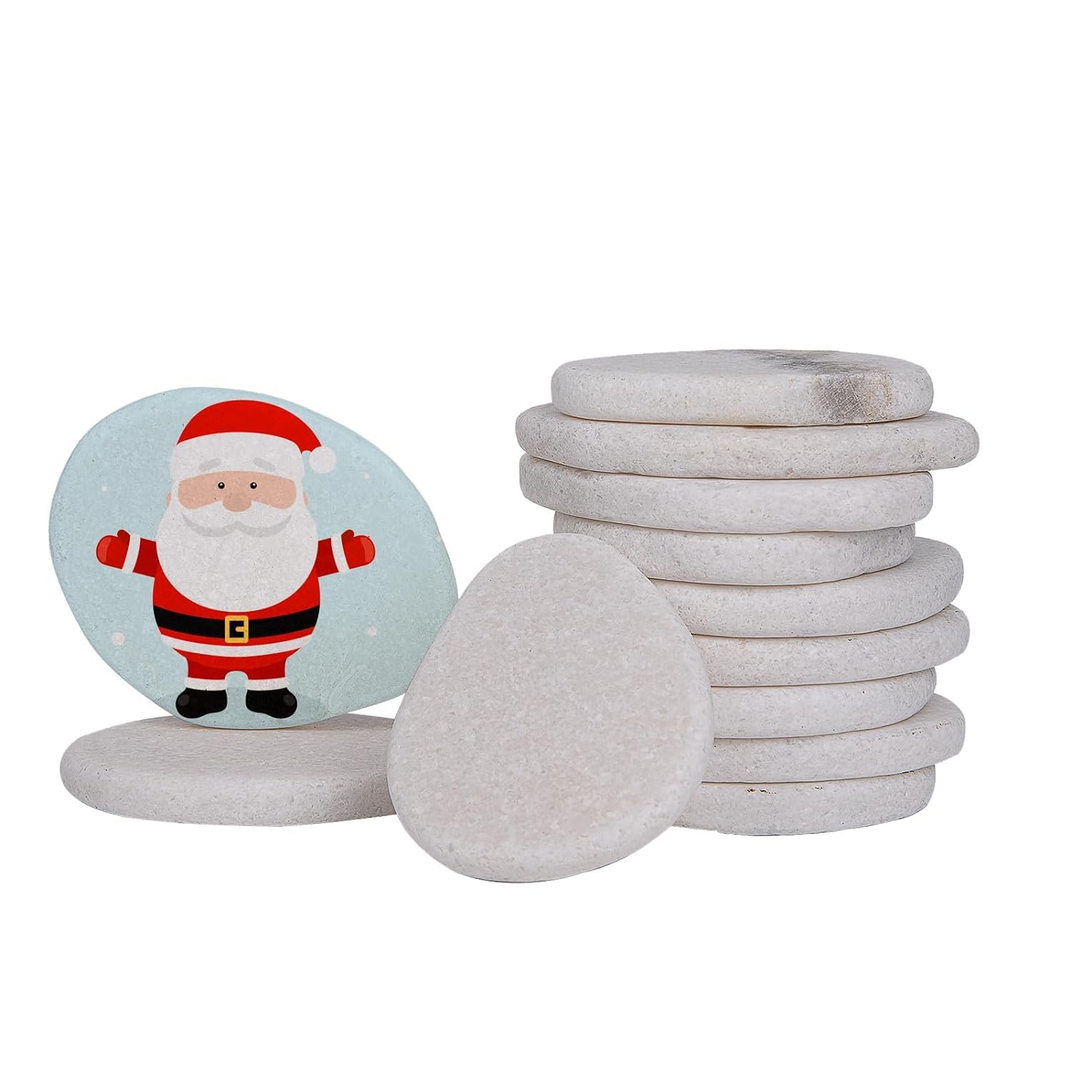 10 pcs 3.5-4 inch white Painting Pebbles, Large Smooth Pebbles for Painting Mandala and Kindness Rocks for Arts, Crafts, Garden Decoration