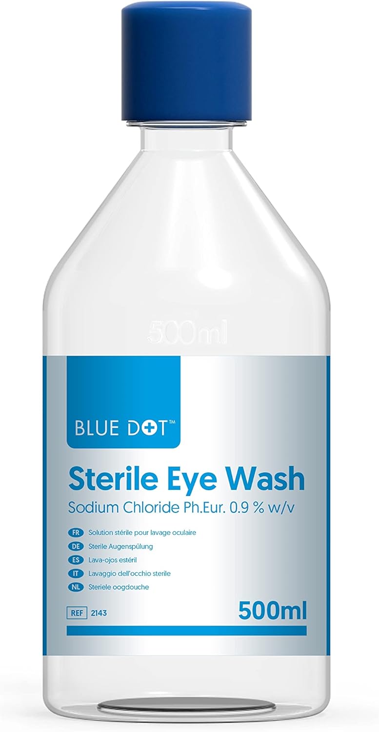 500ml Blue Dot Eye Wash Solution In Round Bottle (Each)