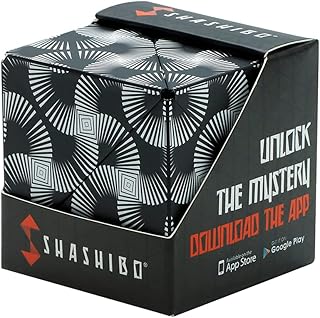 SHASHIBO Shape Shifting Box - Award-Winning, Patented Fidget Cube w/ 36 Rare Earth Magnets - Transforms Into Over 70 Shapes, Download Fun in Motion Toys Mobile App (Original Series - Black & White)