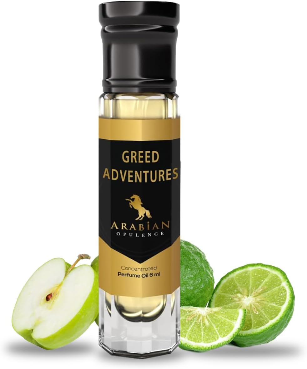 Arabian Opulence FR32 GREED ADVENTURES Roll-on Perfume Oil | Concentrated Fragrance Body Oil | Long Lasting Oil Based Perfume for Women | Travel Size Bottle Alcohol-Free (6ml)