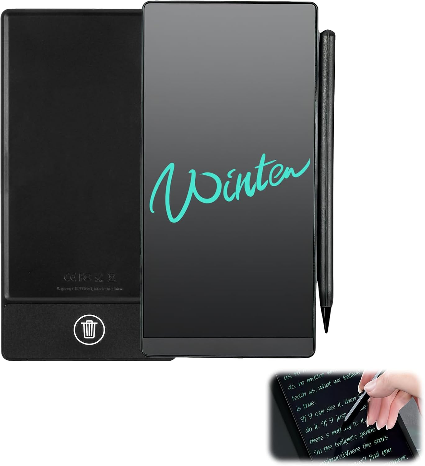 6.5" LCD Writing Tablet for Adults Reusable Digital Notepad with Pen Office Electronic Notebook with Hall Switch Electronic Drawing Pad with Lock Function Writing Pad for Notes Doodles Messages